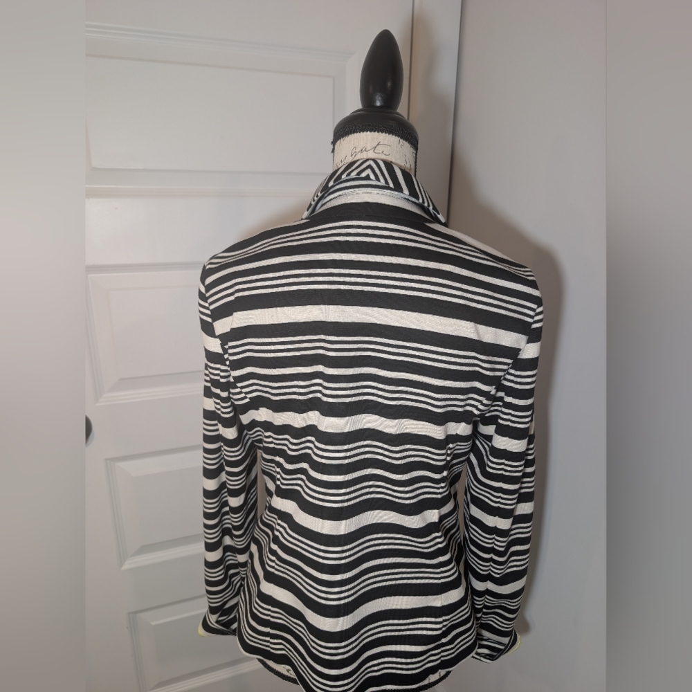 LOFT Black and White Striped Size M Blazer Size NWT - Picture 2 of 9